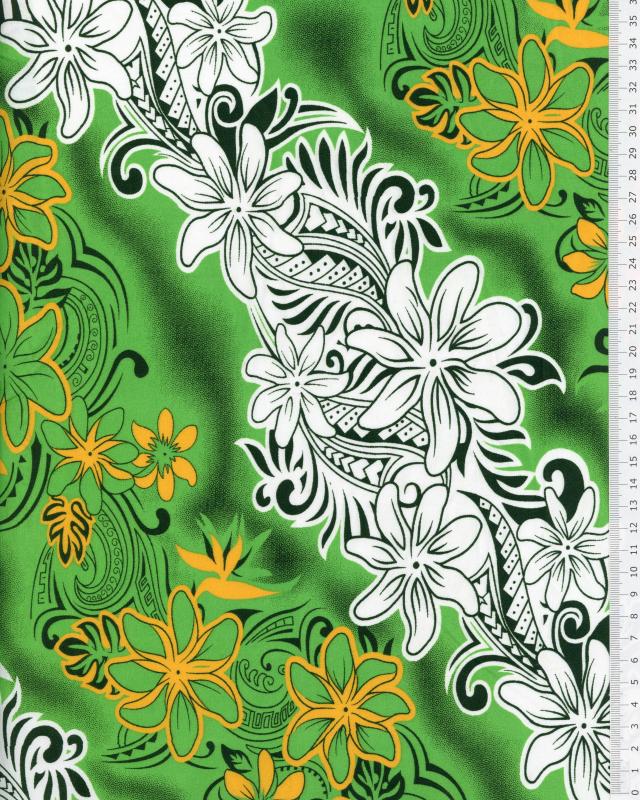 Polynesian fabric KARI Green - Tissushop